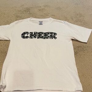 Jerzees White 'Cheer' Graphic Tee